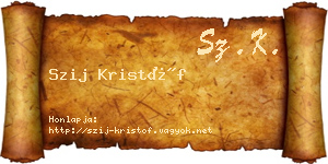 Szij Kristóf névjegykártya