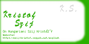 kristof szij business card